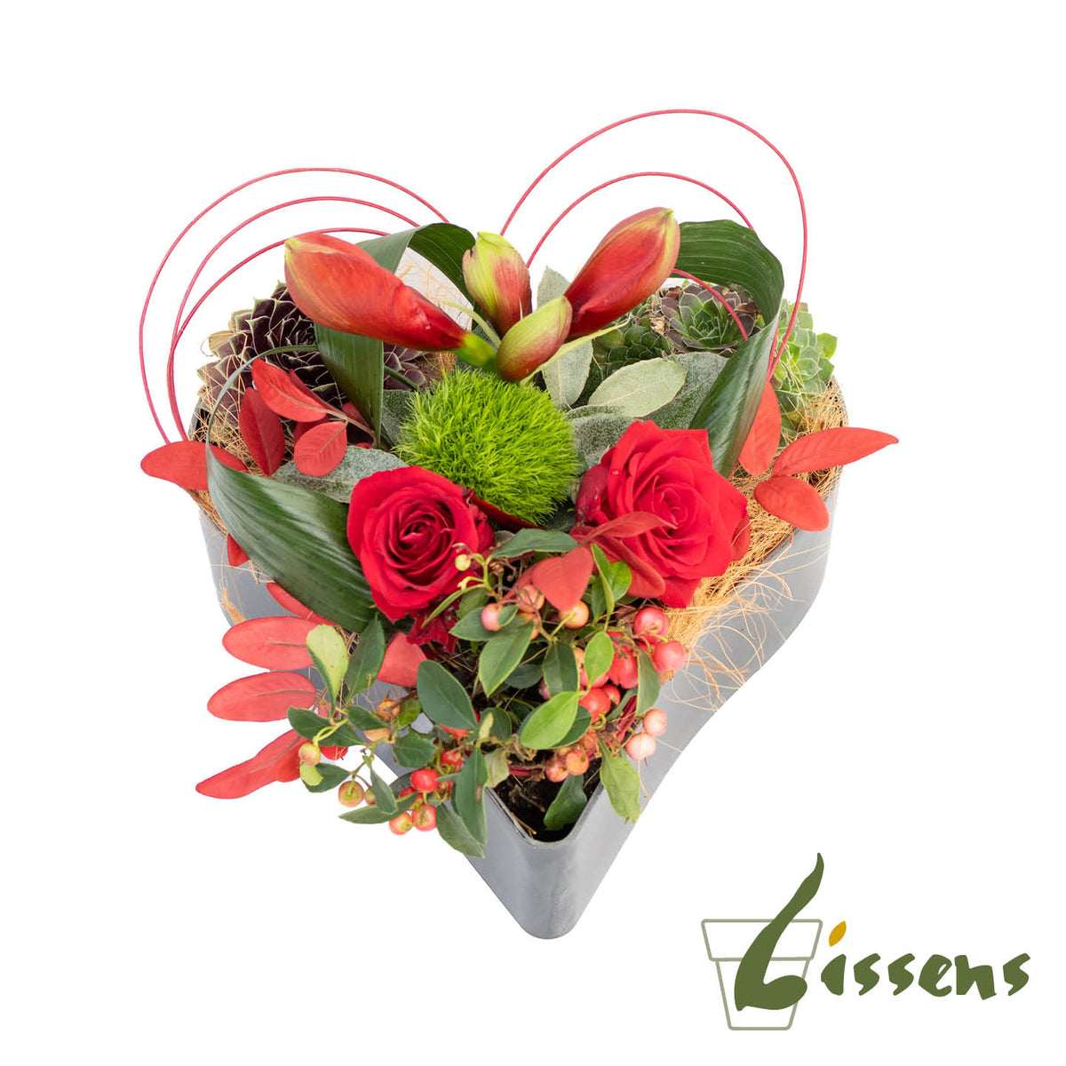 Bloemstuk 10 Rode hartenplant