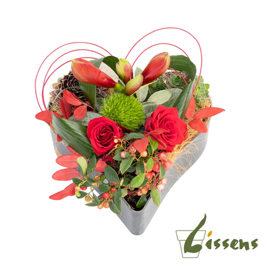 Bloemstuk 10 Rode hartenplant