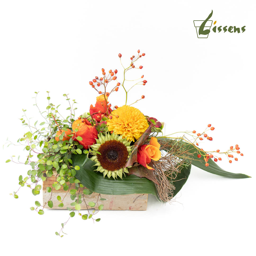 Bloemstuk 11 Oranje hout